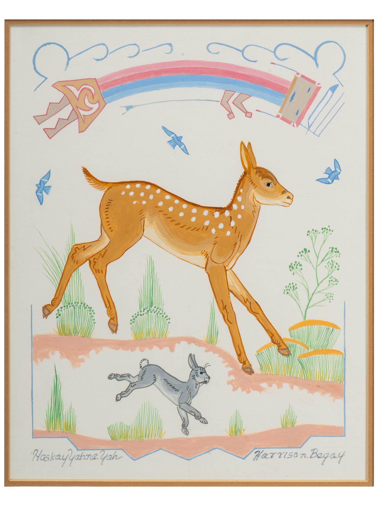 untitled, deer with Rainbow Guardian