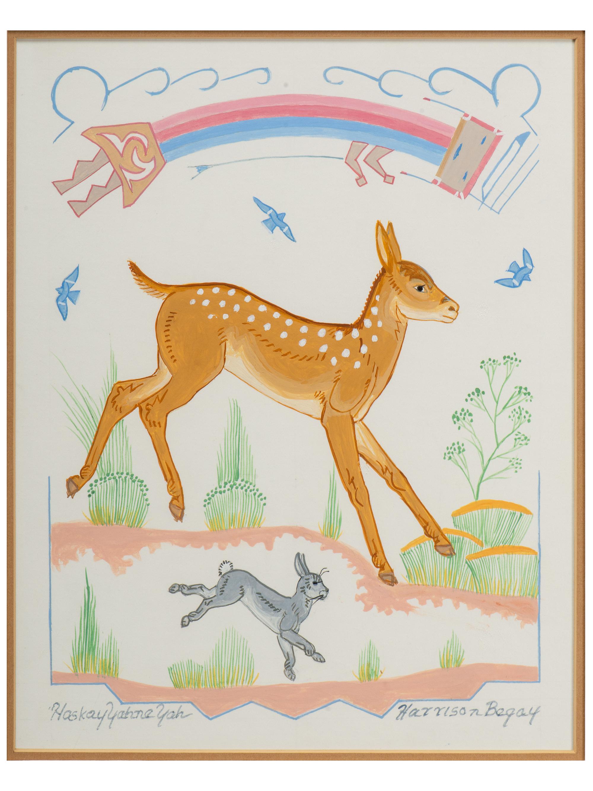 untitled, deer with Rainbow Guardian