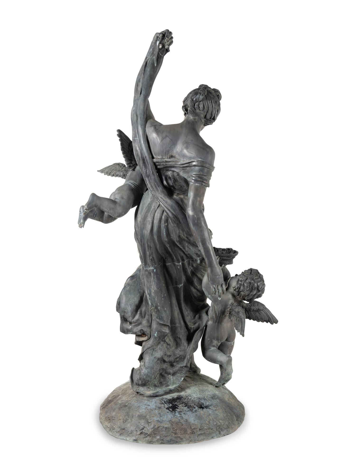 A Monumental Cast Metal Figural Group