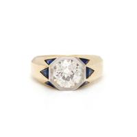 DIAMOND AND SAPPHIRE RING