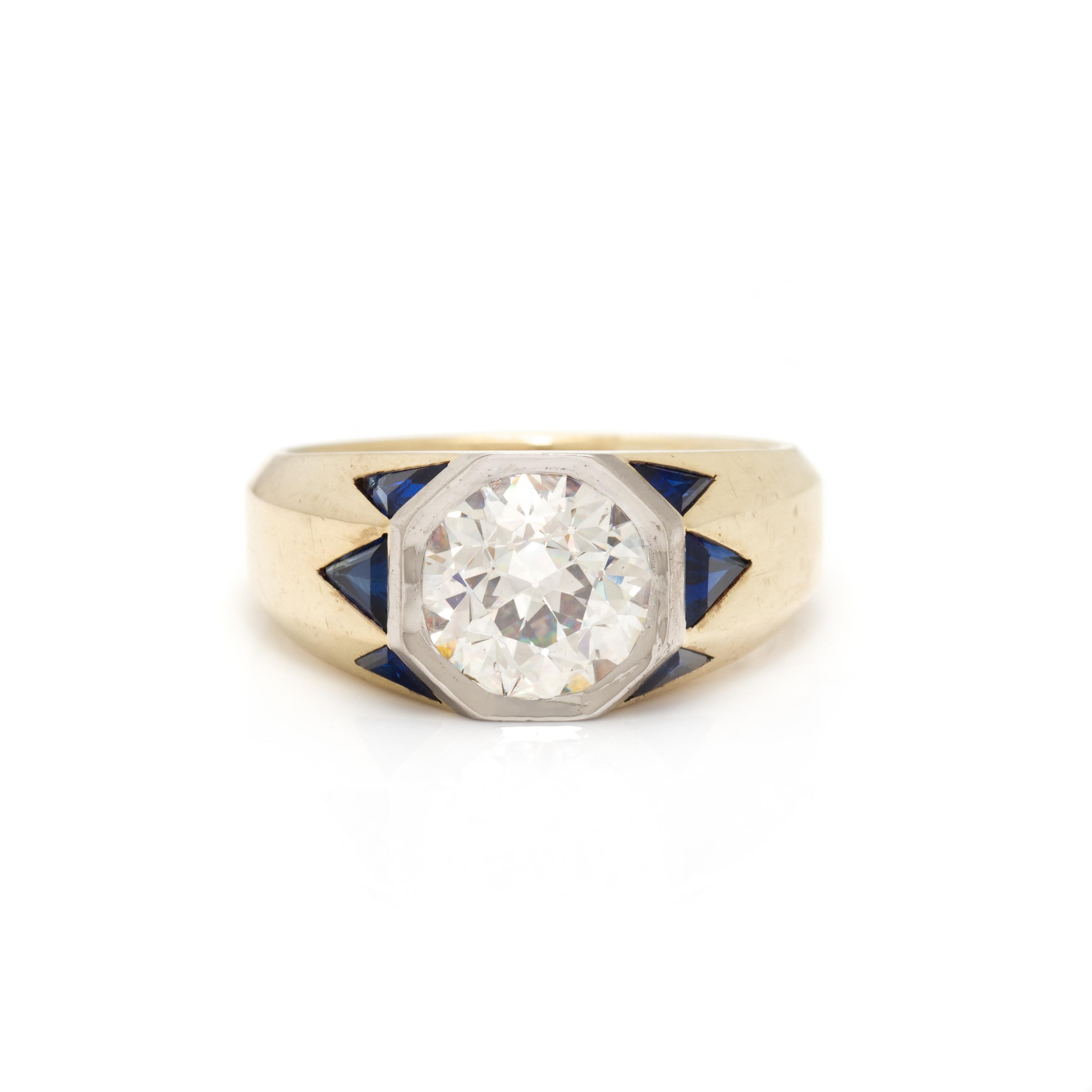 DIAMOND AND SAPPHIRE RING