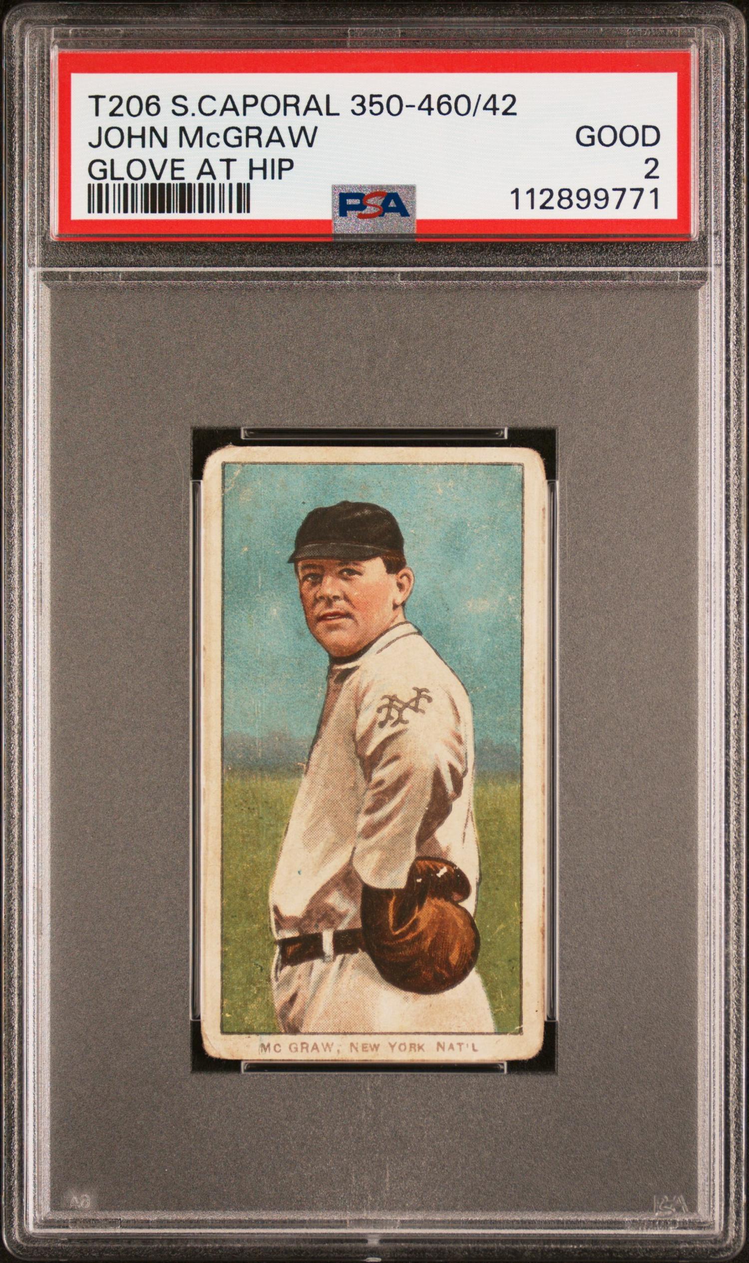 A 1909-11 T206 John McGraw Glove at Hip Baseball Card (Sweet Caporal) (PSA 2 GOOD)