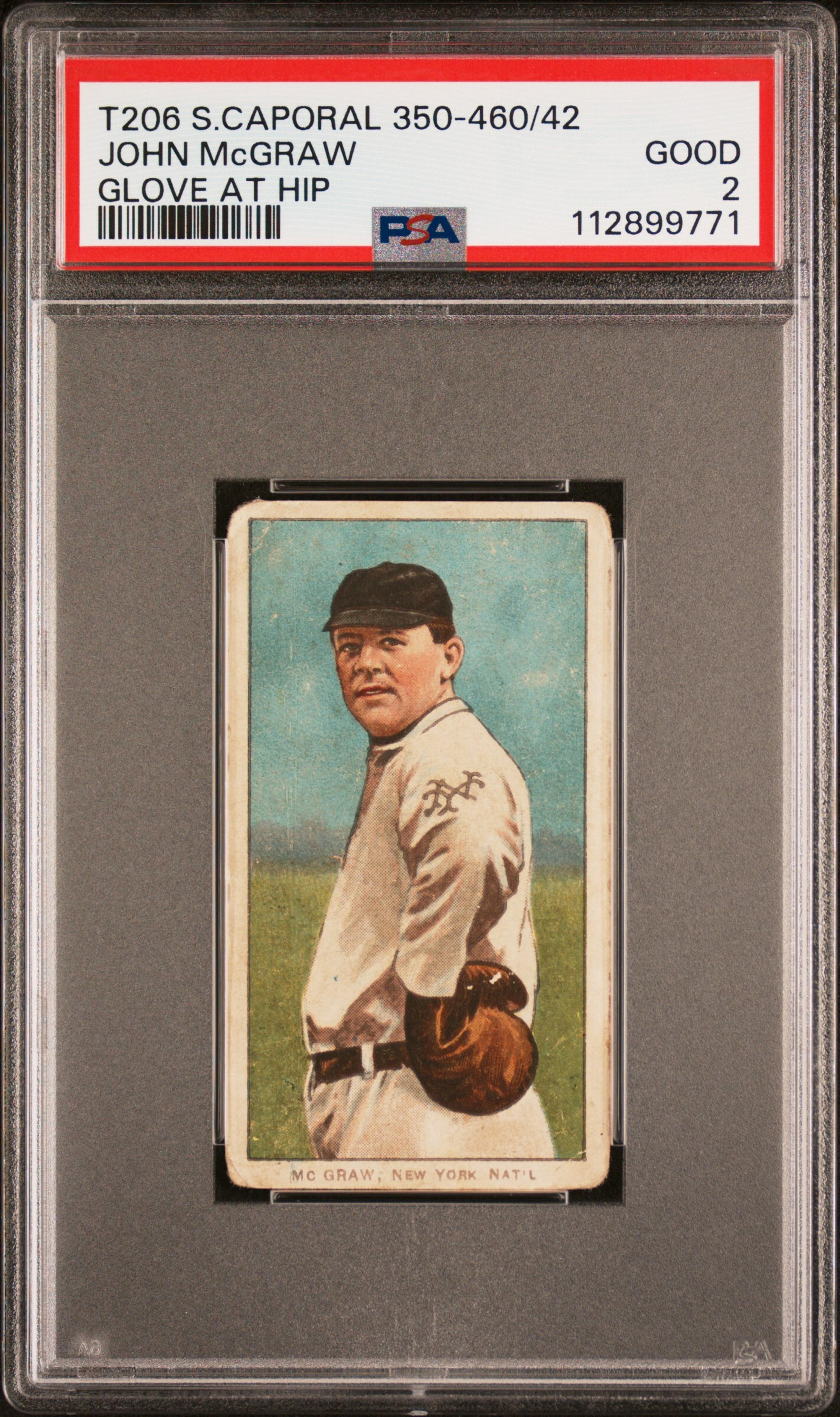 A 1909-11 T206 John McGraw Glove at Hip Baseball Card (Sweet Caporal) (PSA 2 GOOD)