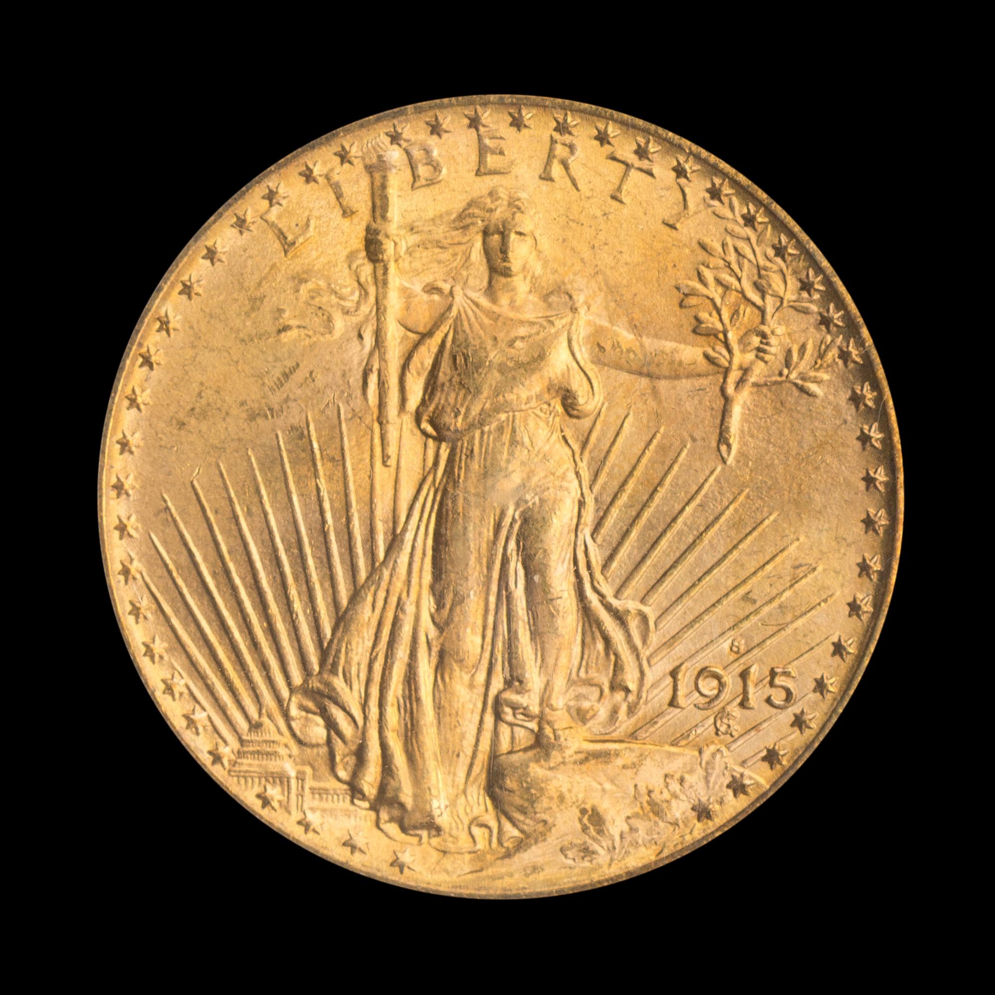 A United States 1915-S St. Gaudens $20 Gold Coin