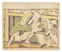 A Group of Japanese Woodblock Shunga Prints, 19th Century