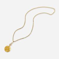 A 14K Yellow Gold and Diamond Pocket Watch