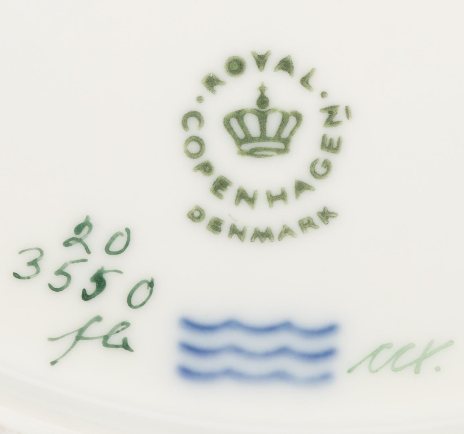 A Set of Ten Royal Copenhagen Flora Danica Porcelain Salad Plates