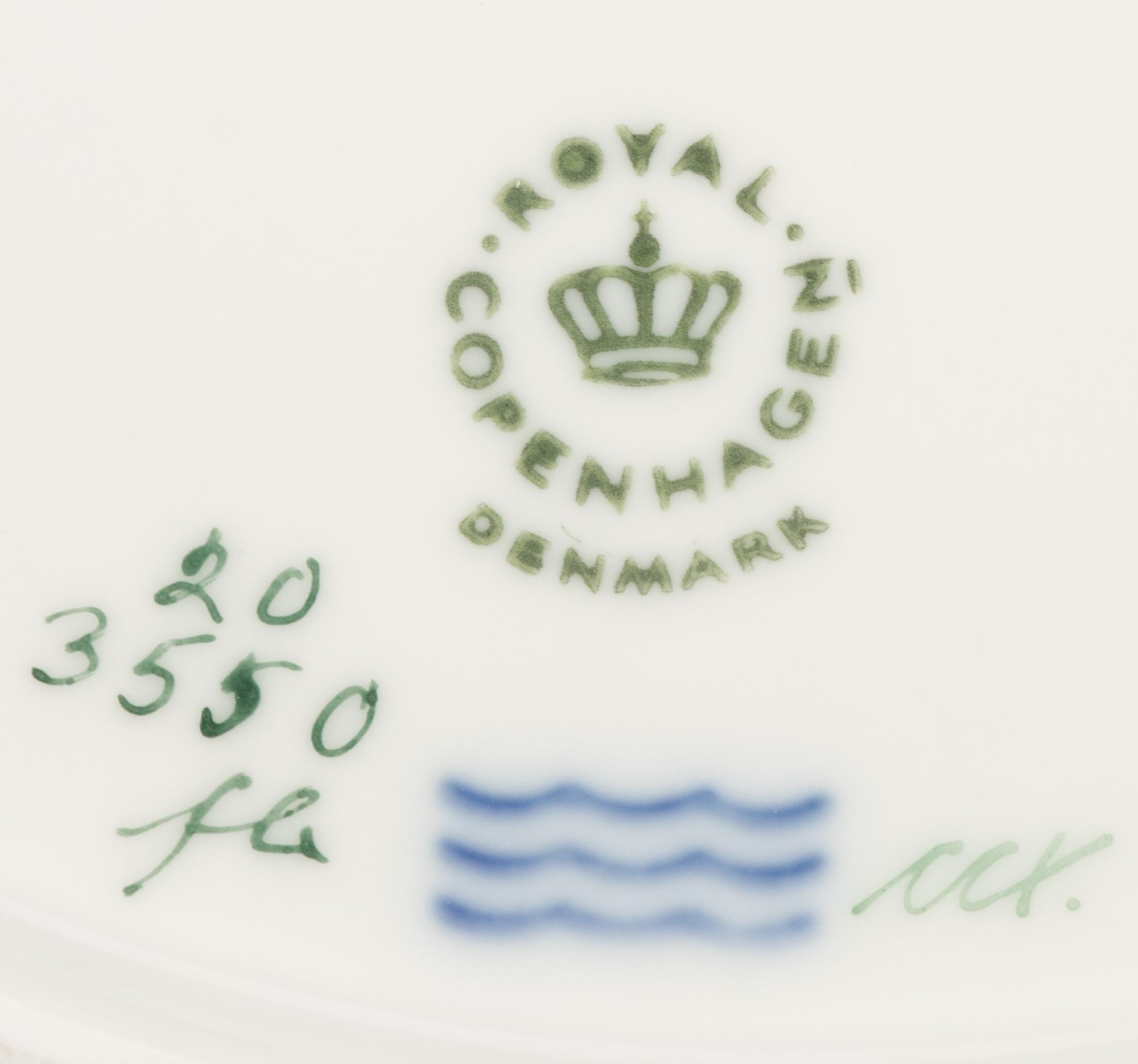 A Set of Ten Royal Copenhagen Flora Danica Porcelain Salad Plates