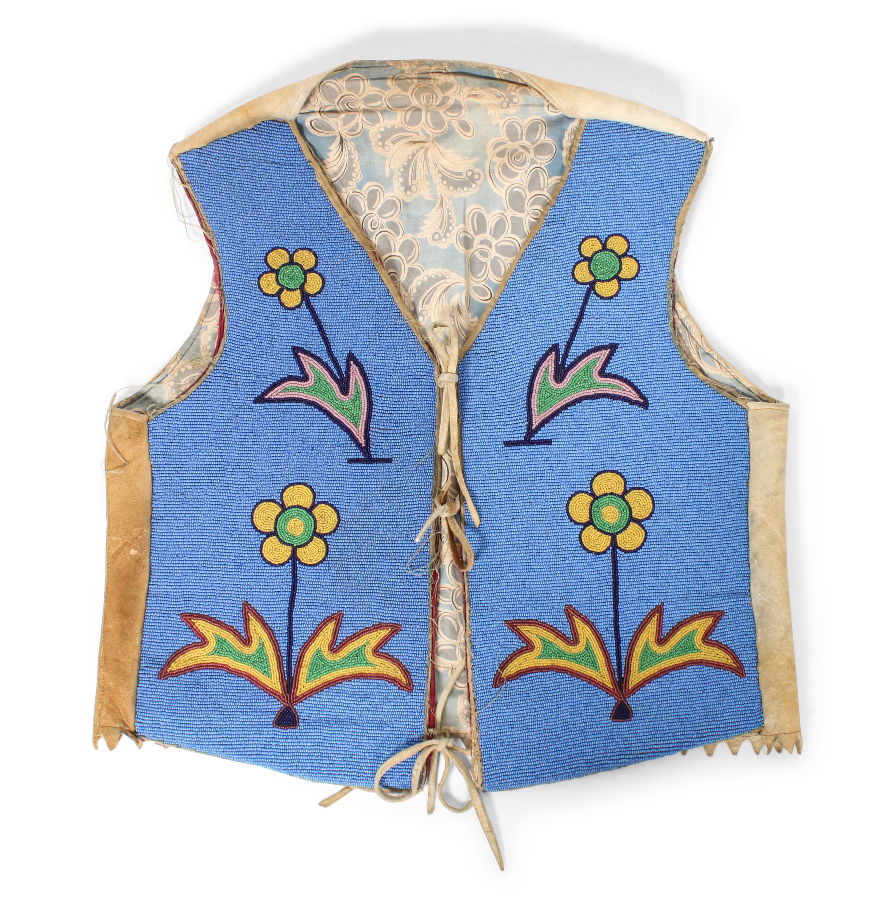 A Plateau Beaded Men's Vest Height 20 x width 18 1/4 inches. — CIRCA 1900
