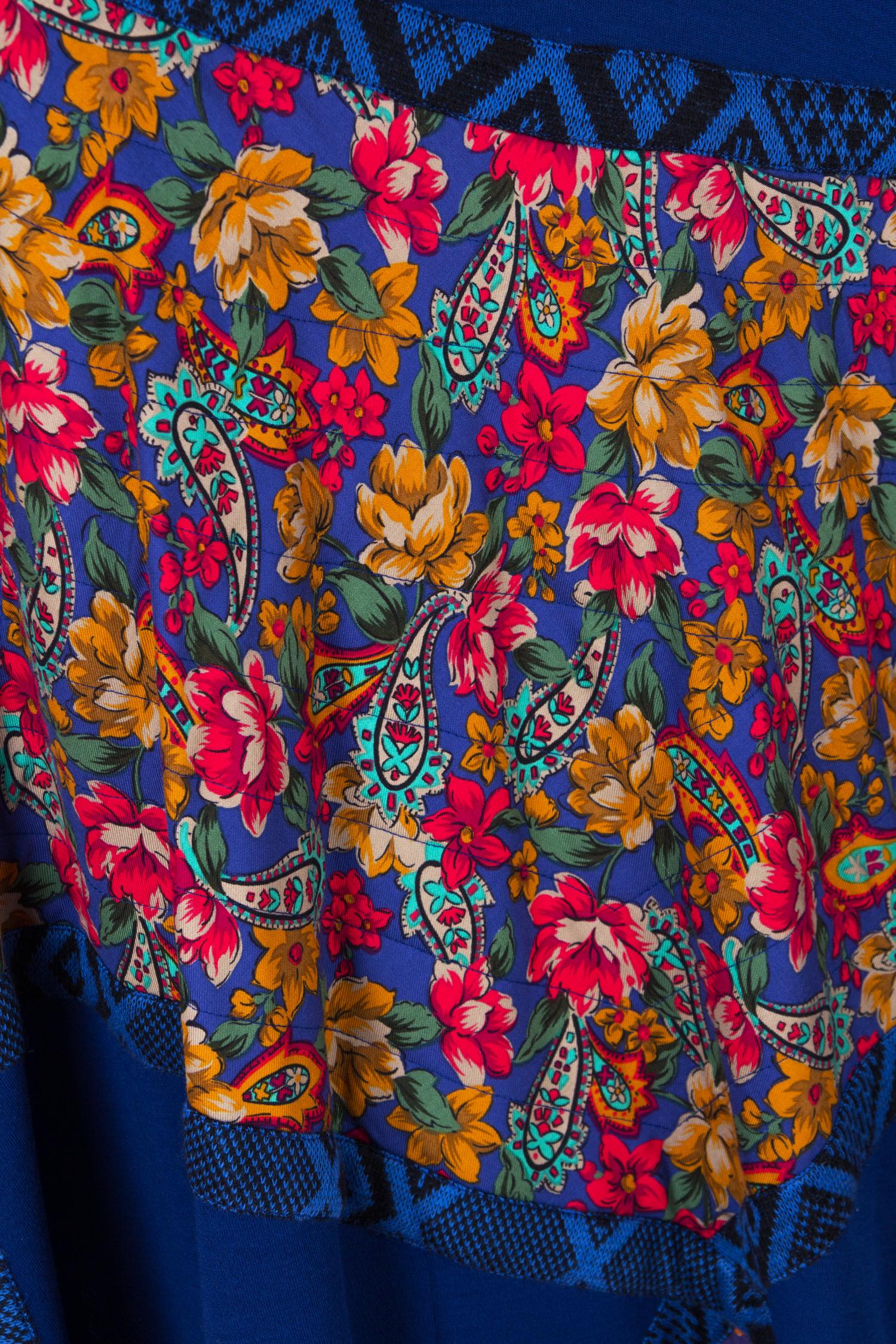 A Koos Royal Blue Wool Quilted Cape, No size.