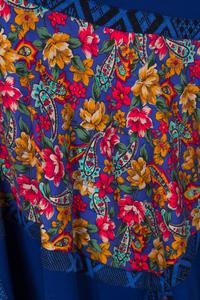 A Koos Royal Blue Wool Quilted Cape, No size.