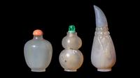 Three Chinese Agate Snuff Bottles