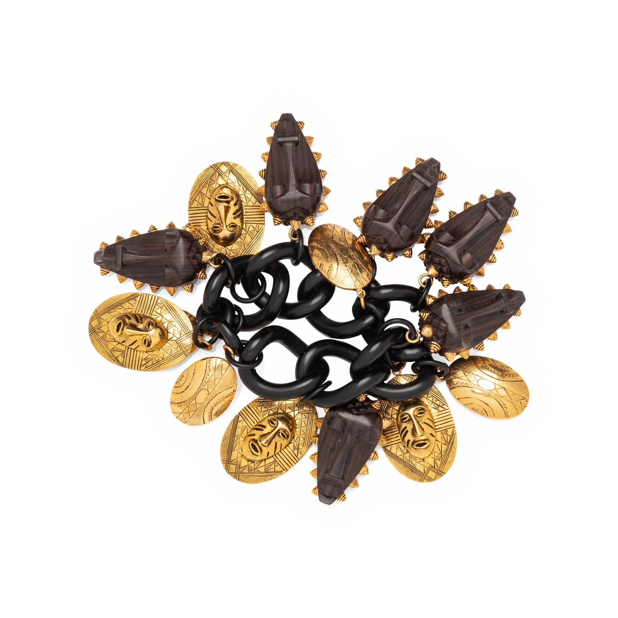 Isabel Canovas, African Mask Charm Bracelet