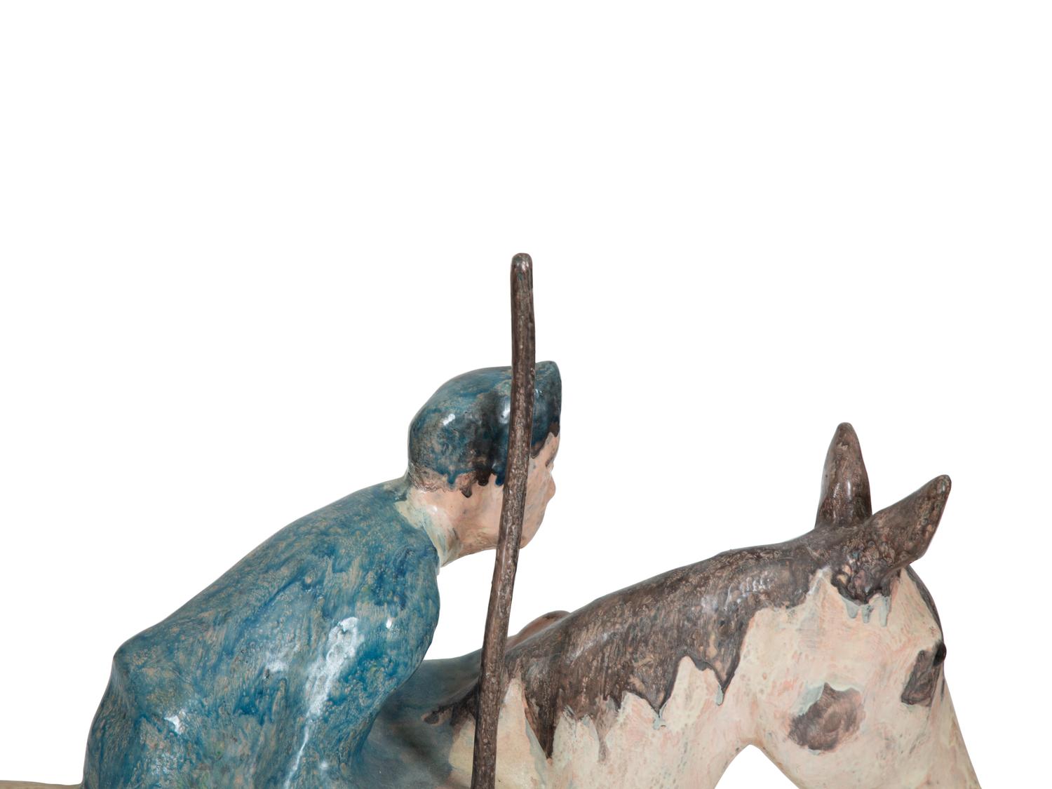 An American Folk Art Carved and Painted Horse and Rider