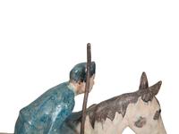 An American Folk Art Carved and Painted Horse and Rider