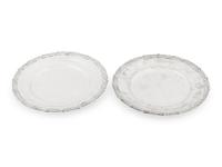 A Pair of Tiffany and Company Wave Edge Silver Trays