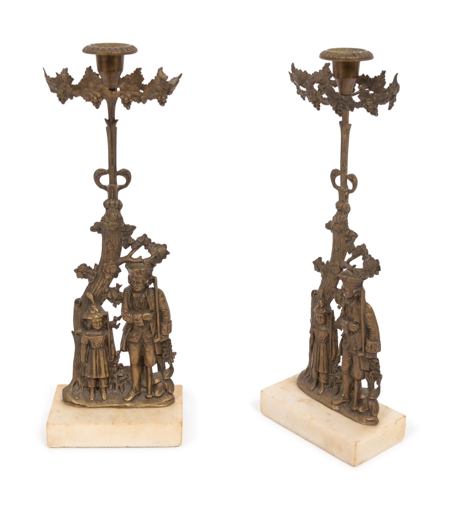 A Pair of Victorian Brass Girandoles