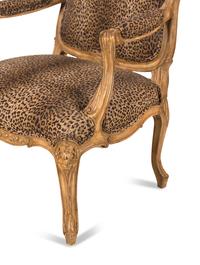 A Pair of Louis XV Style Carved Wood Fauteuils