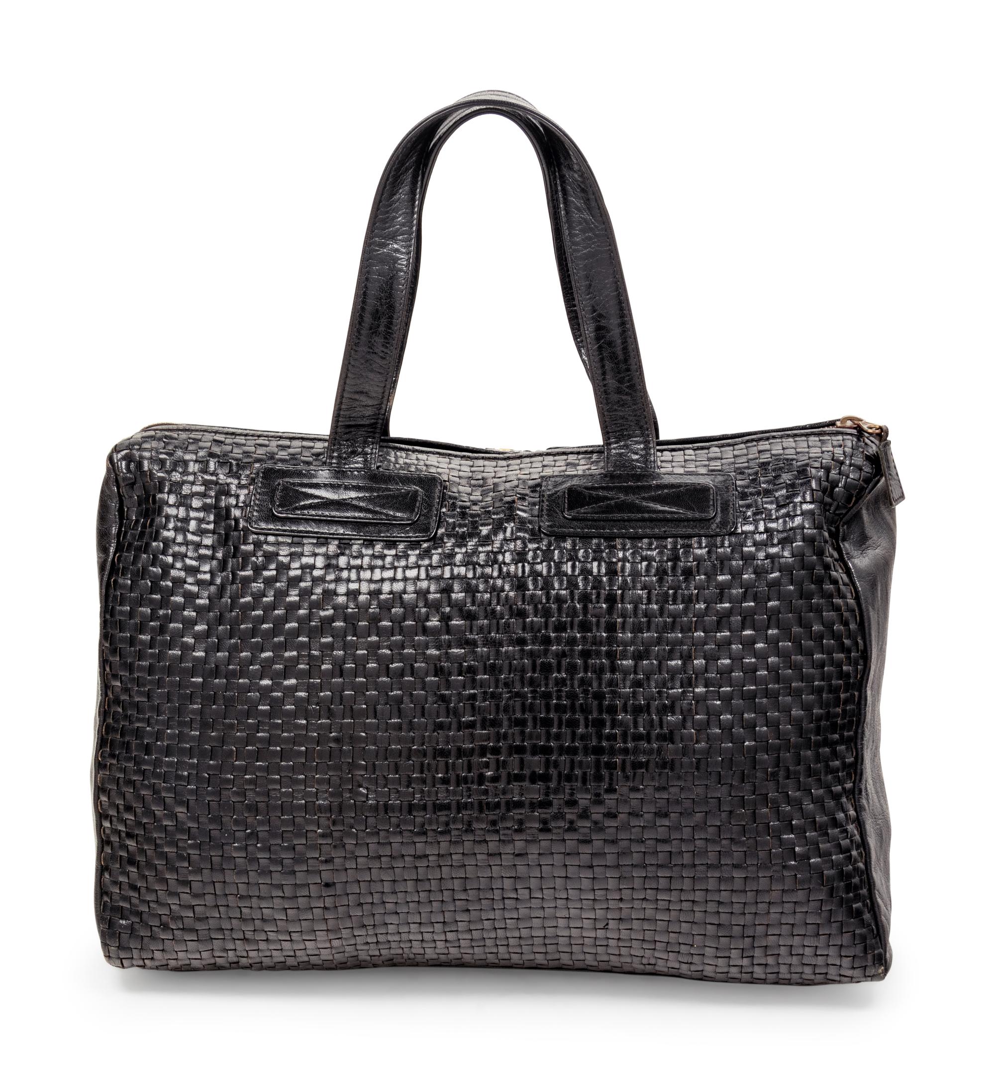 Fendi Woven Leather Bag, 1960s-1970s