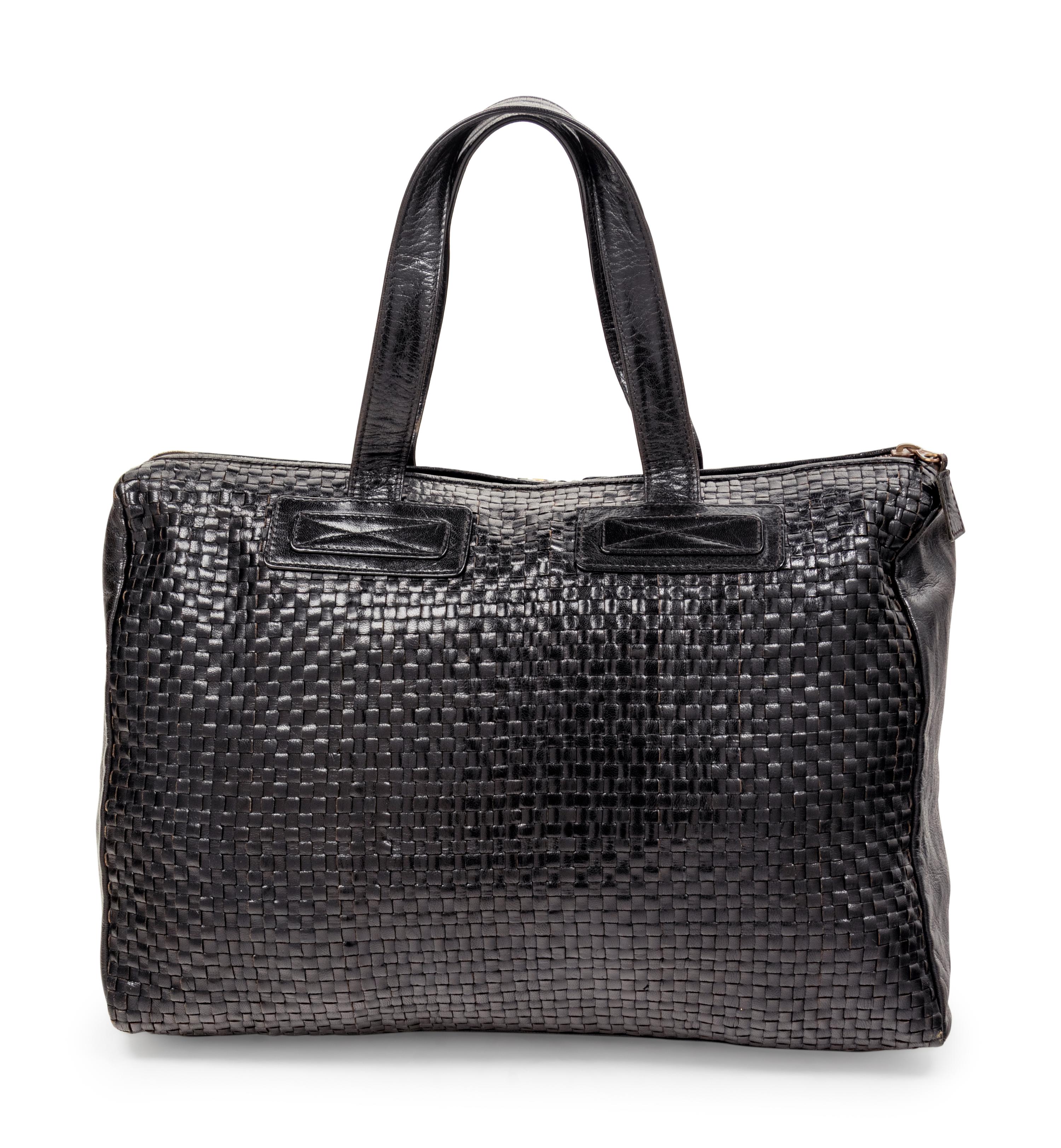 Fendi Woven Leather Bag, 1960s-1970s