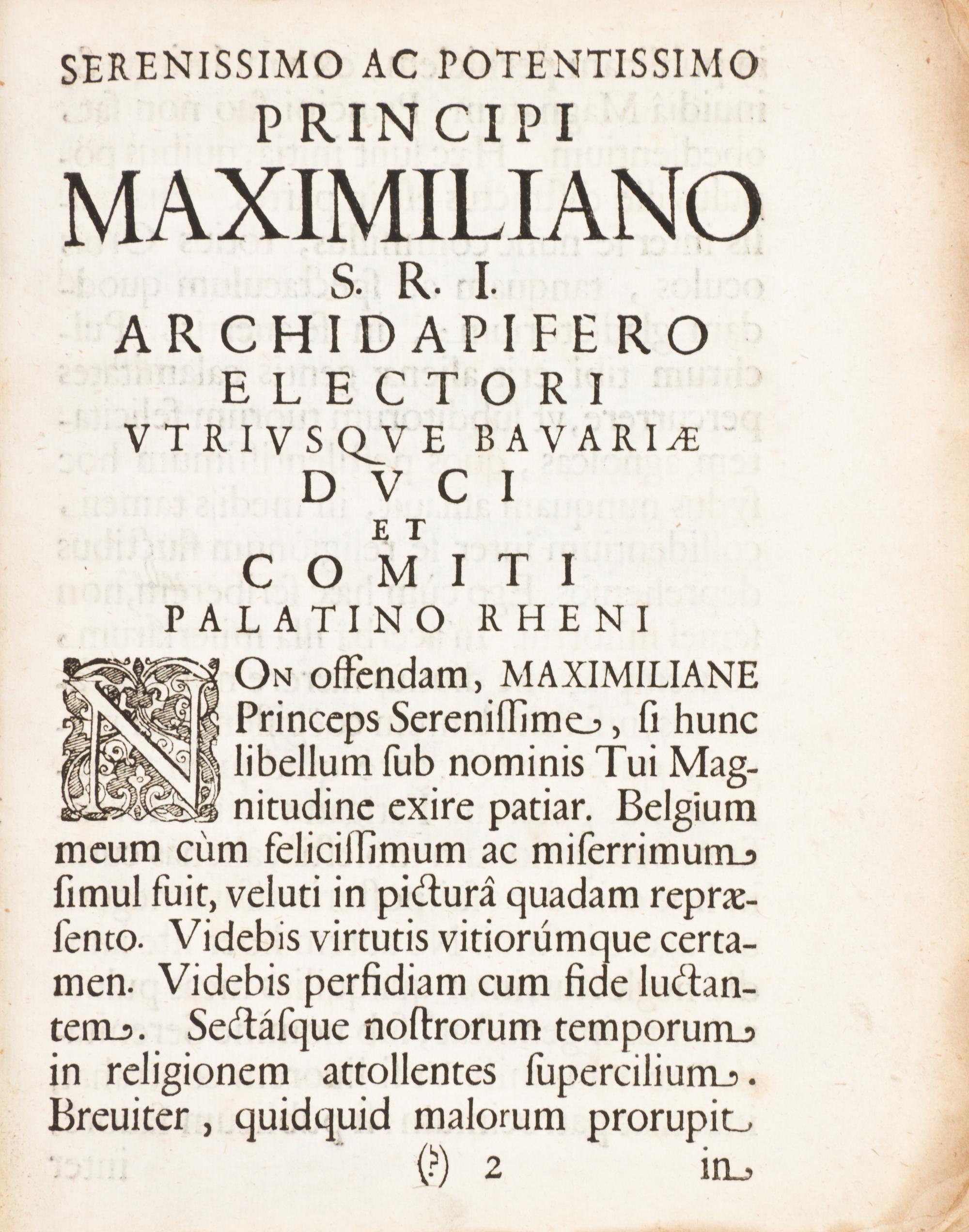 BURGUNDIUS, NICOLAI. Historial Belgica, ab anno MDLVIII. Ingolstadt, 1629. First edition.
