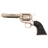 **Nickel 4.75" Colt Single Action Frontier Scout Revolver in .22 Magnum with Extra Grips