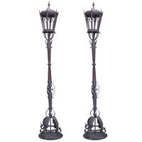 A Pair of Argentine Wrought Iron Torchieres 21" W x 21" D x 117" H — Argentina, Circa 1930
