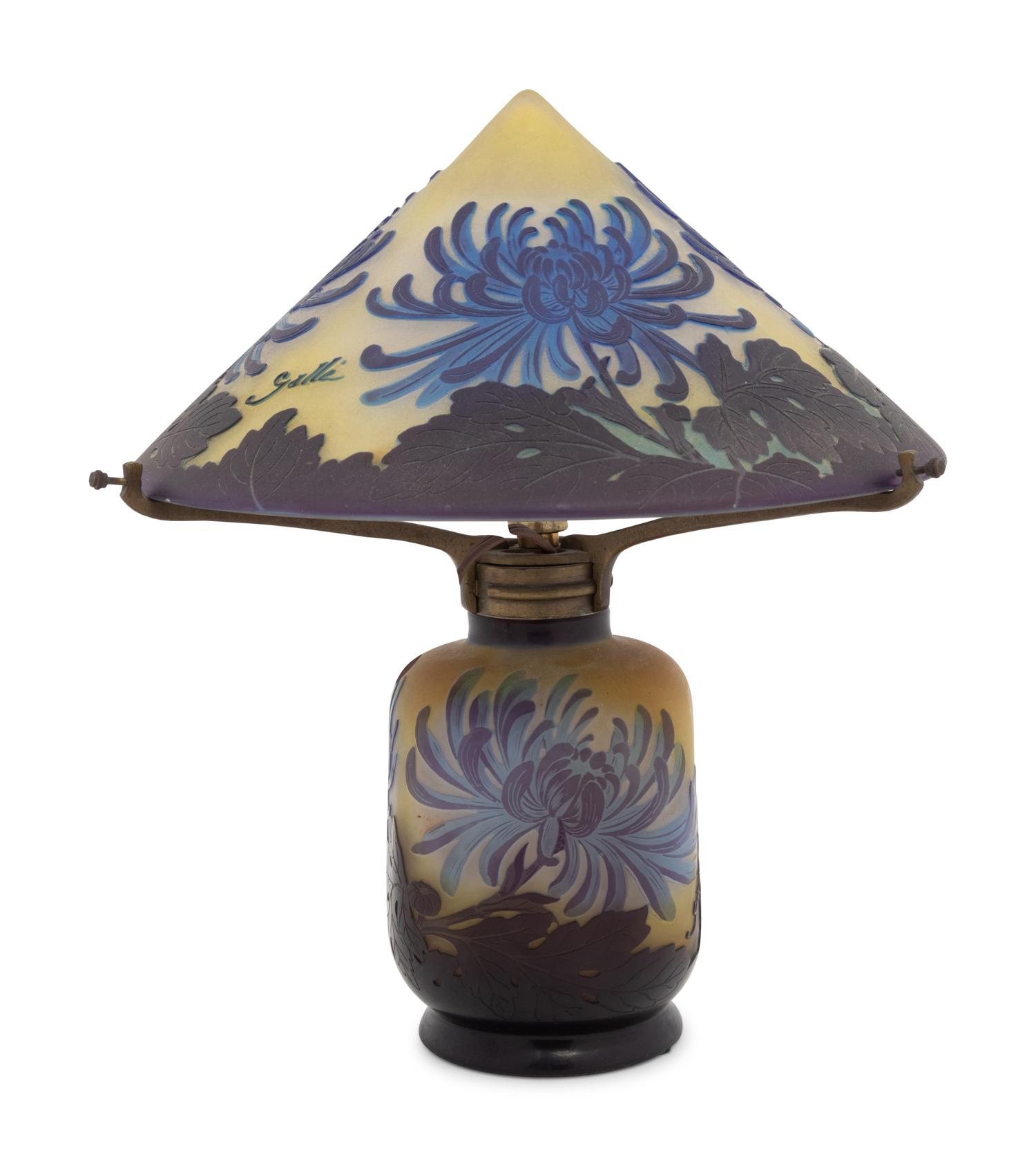 An Émile Gallé Glass Lamp