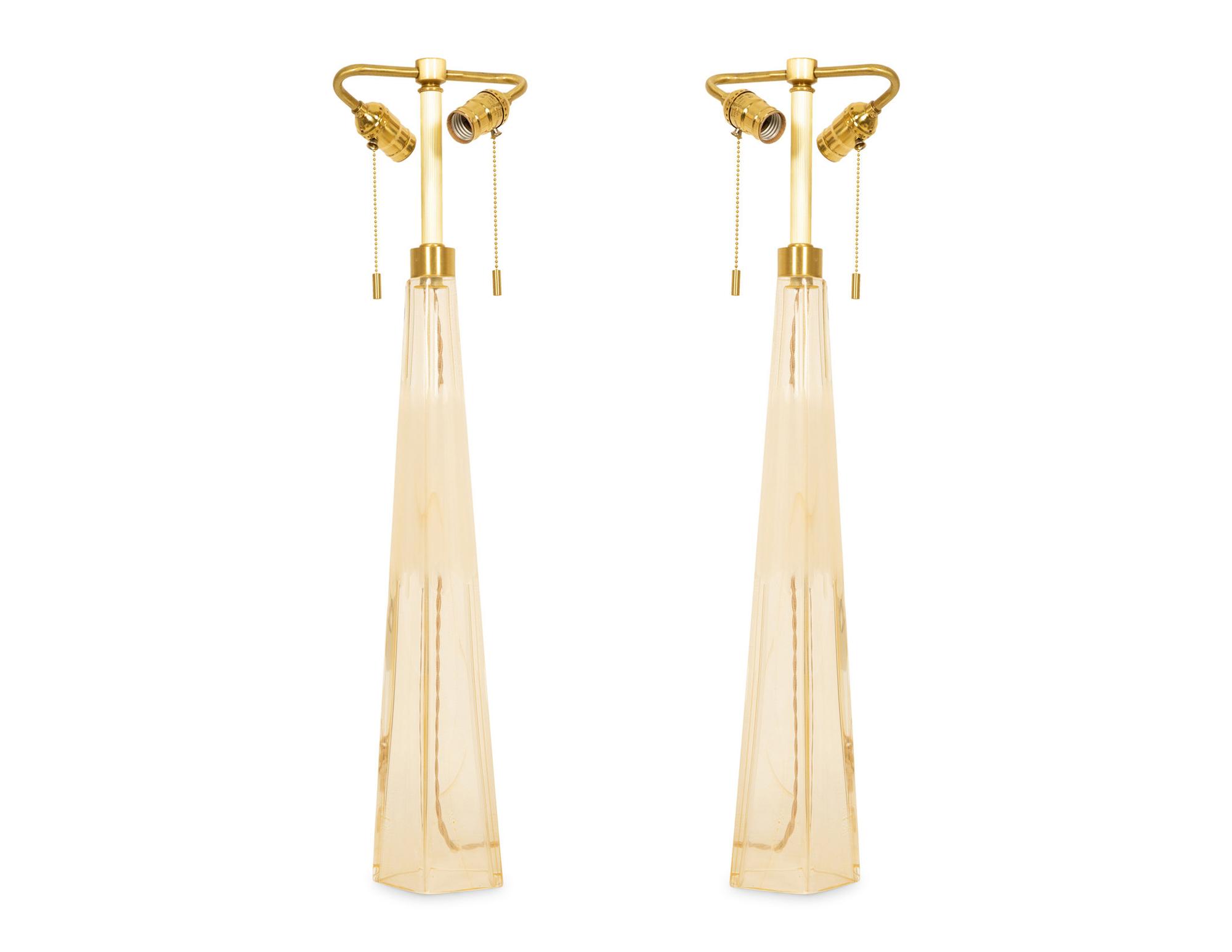 A Pair of Modernist Murano Glass Table Lamps