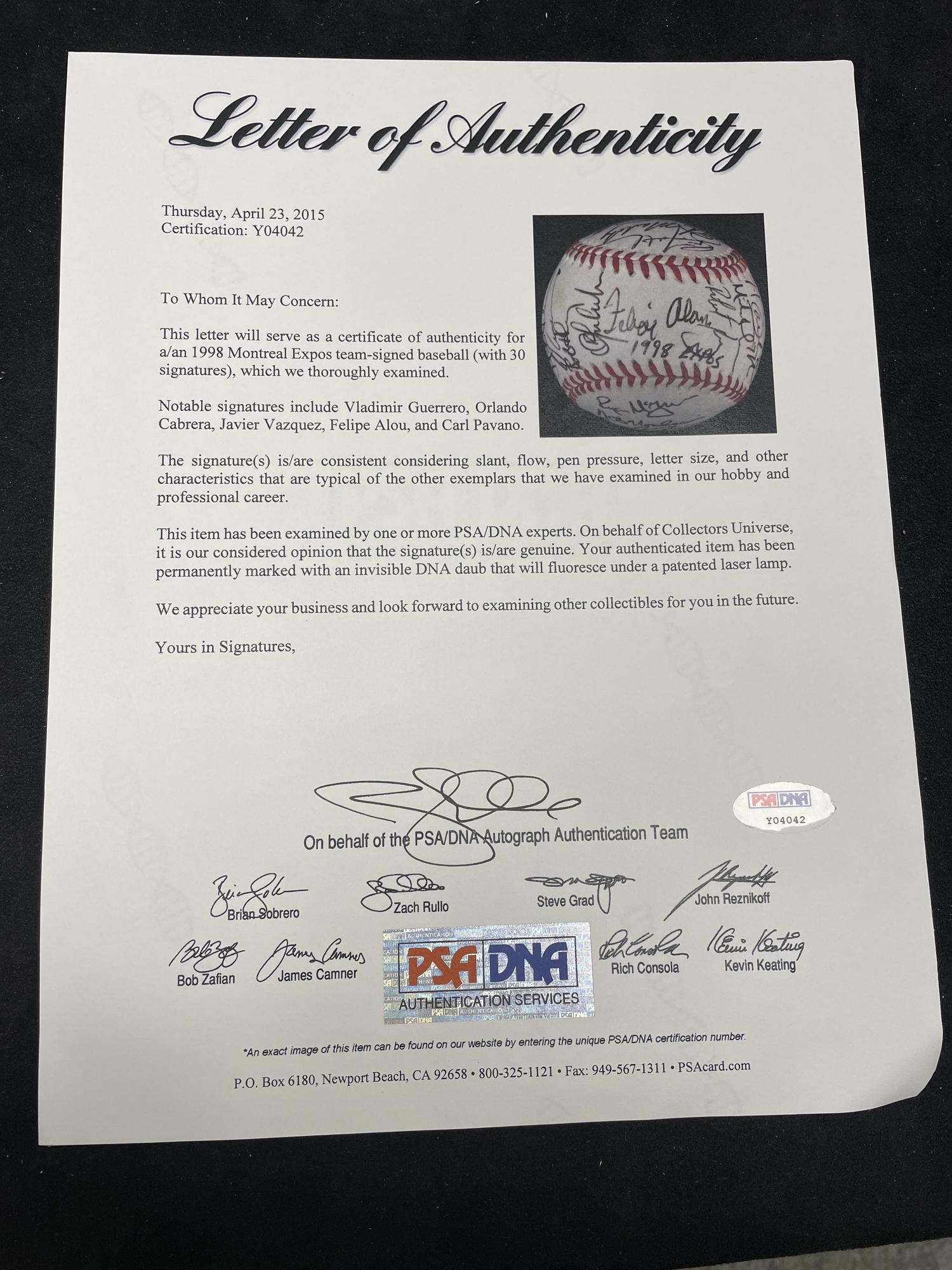 A Large Group of Assorted 1970s-2000s Montreal Expos Team Signed Autograph Baseballs,