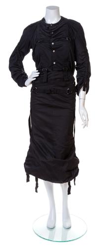 A Junya Wantanabe Black Parachute Ensemble, Shirt size M.