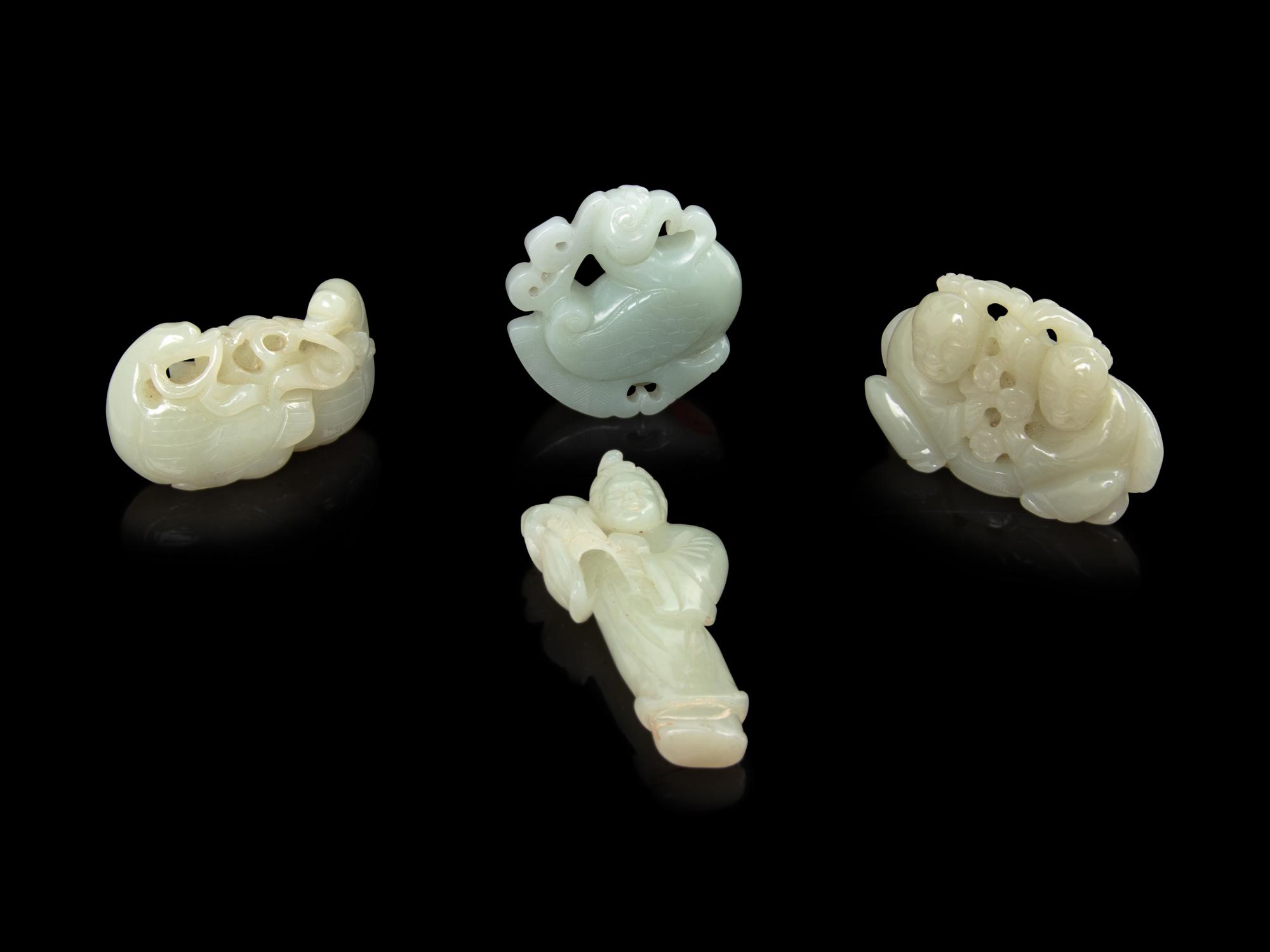 Four Chinese Celadon Jade Articles