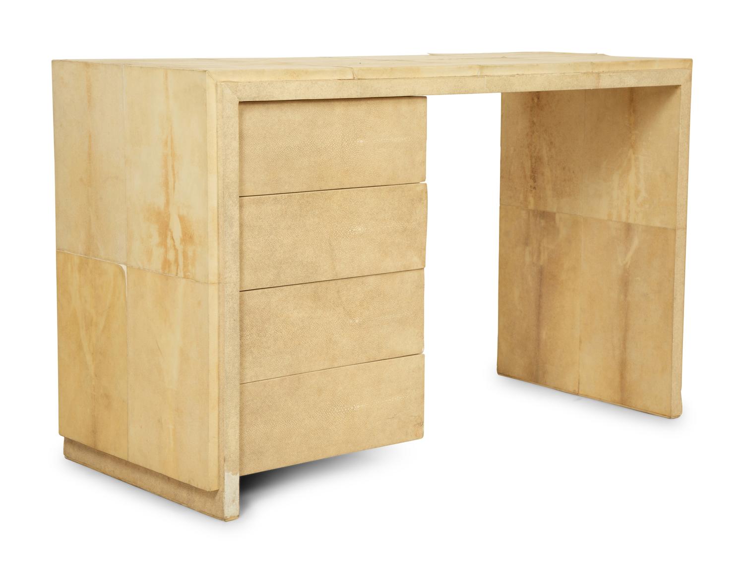 A Contemporary Goatskin and Shagreen-Veneered Writing Desk
