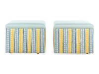 A Pair of Modern Upholstered Stools
