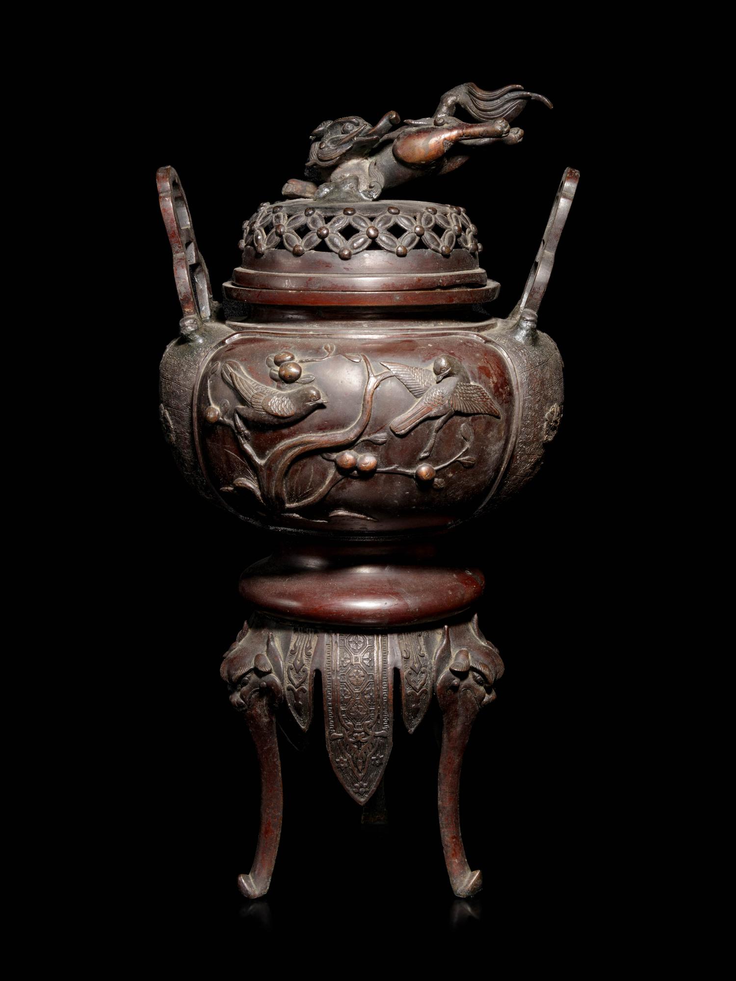 A Japanese Bronze Incense Burner