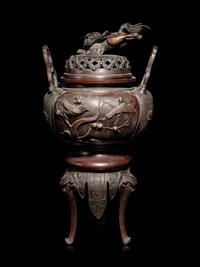 A Japanese Bronze Incense Burner