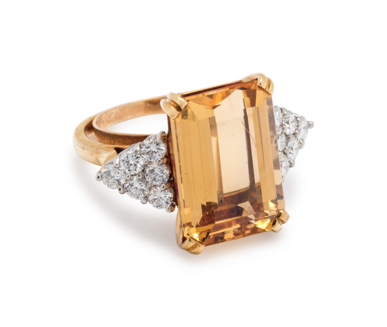 TOPAZ AND DIAMOND RING