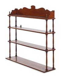 An English Walnut Hanging Étagère