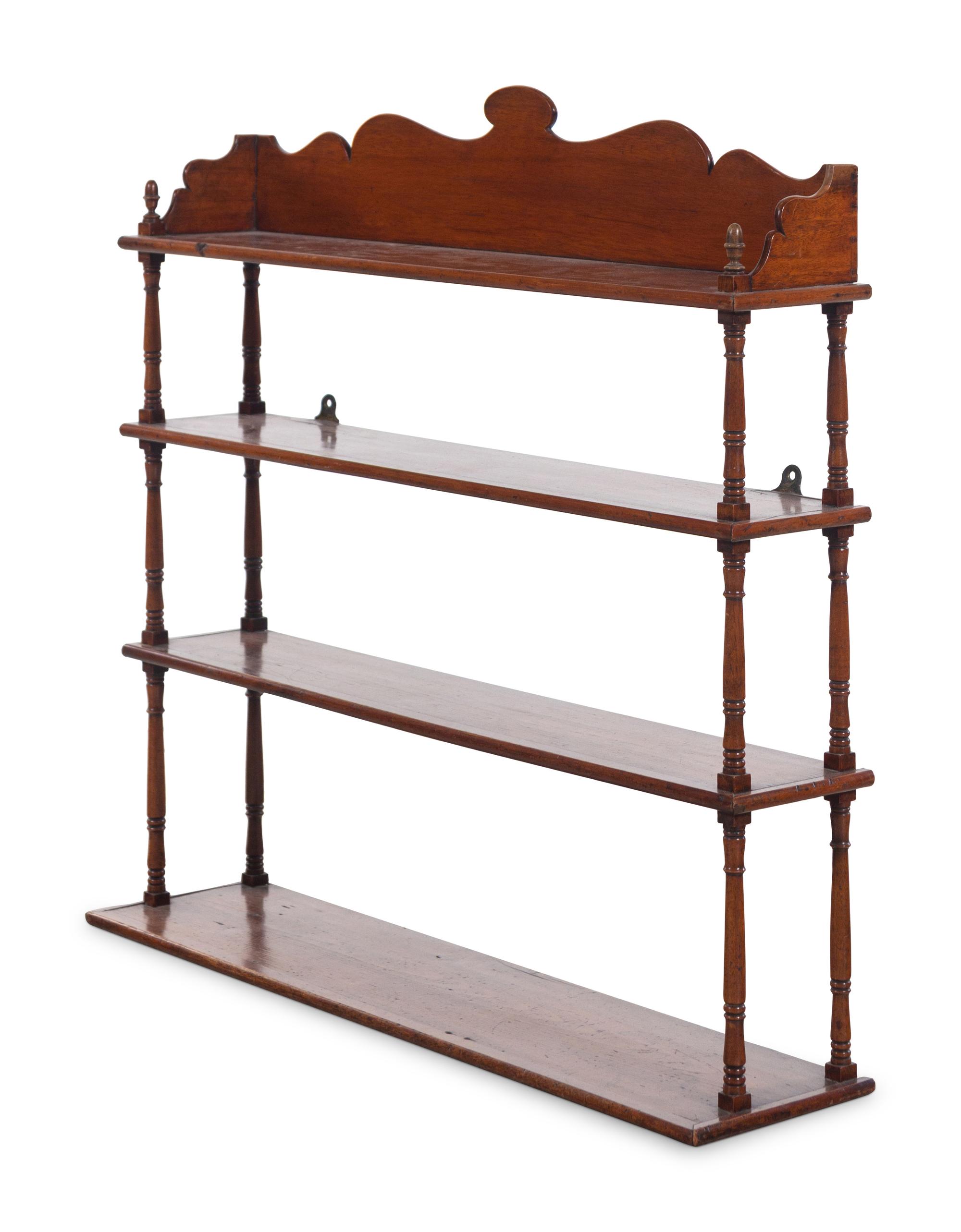 An English Walnut Hanging Étagère