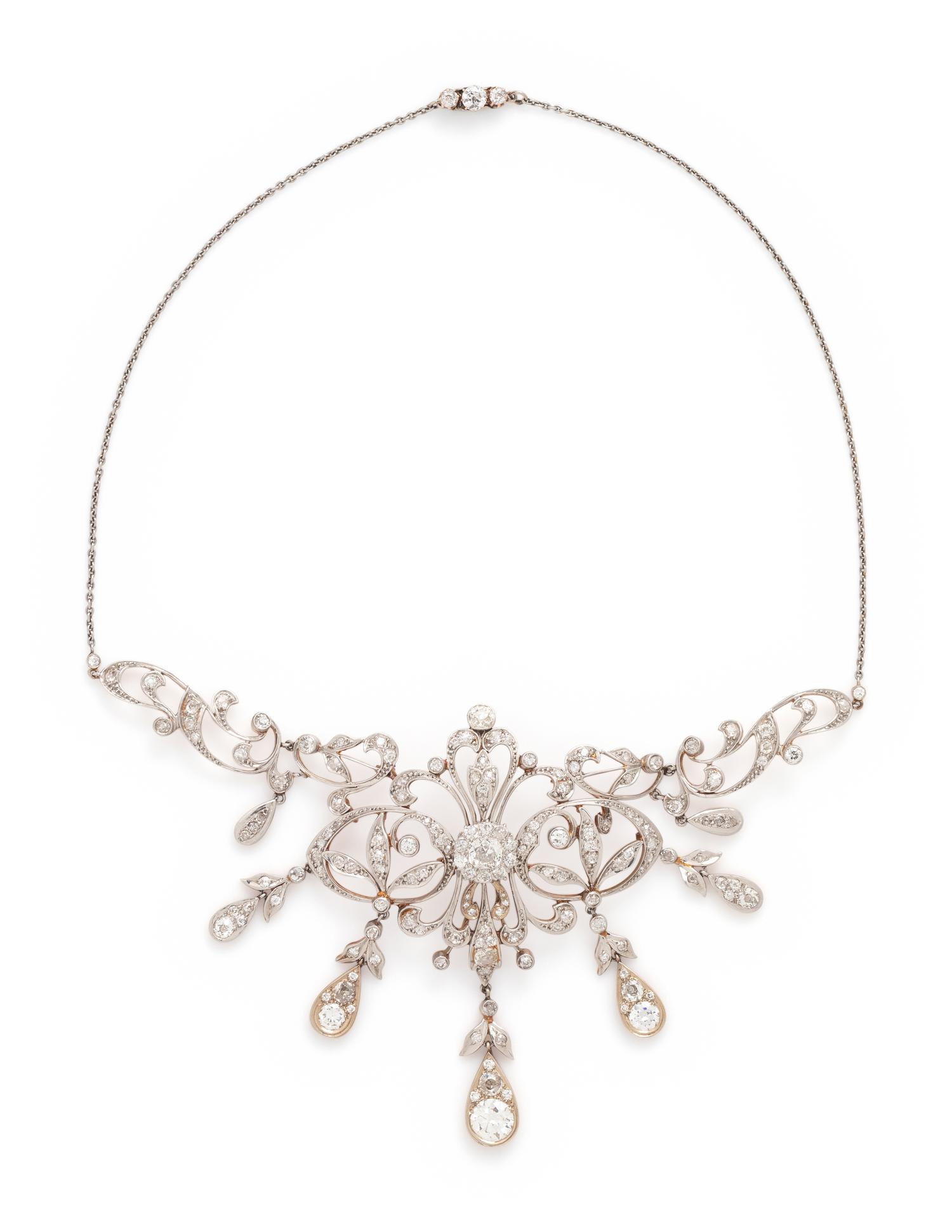EDWARDIAN, CONVERTIBLE DIAMOND NECKLACE
