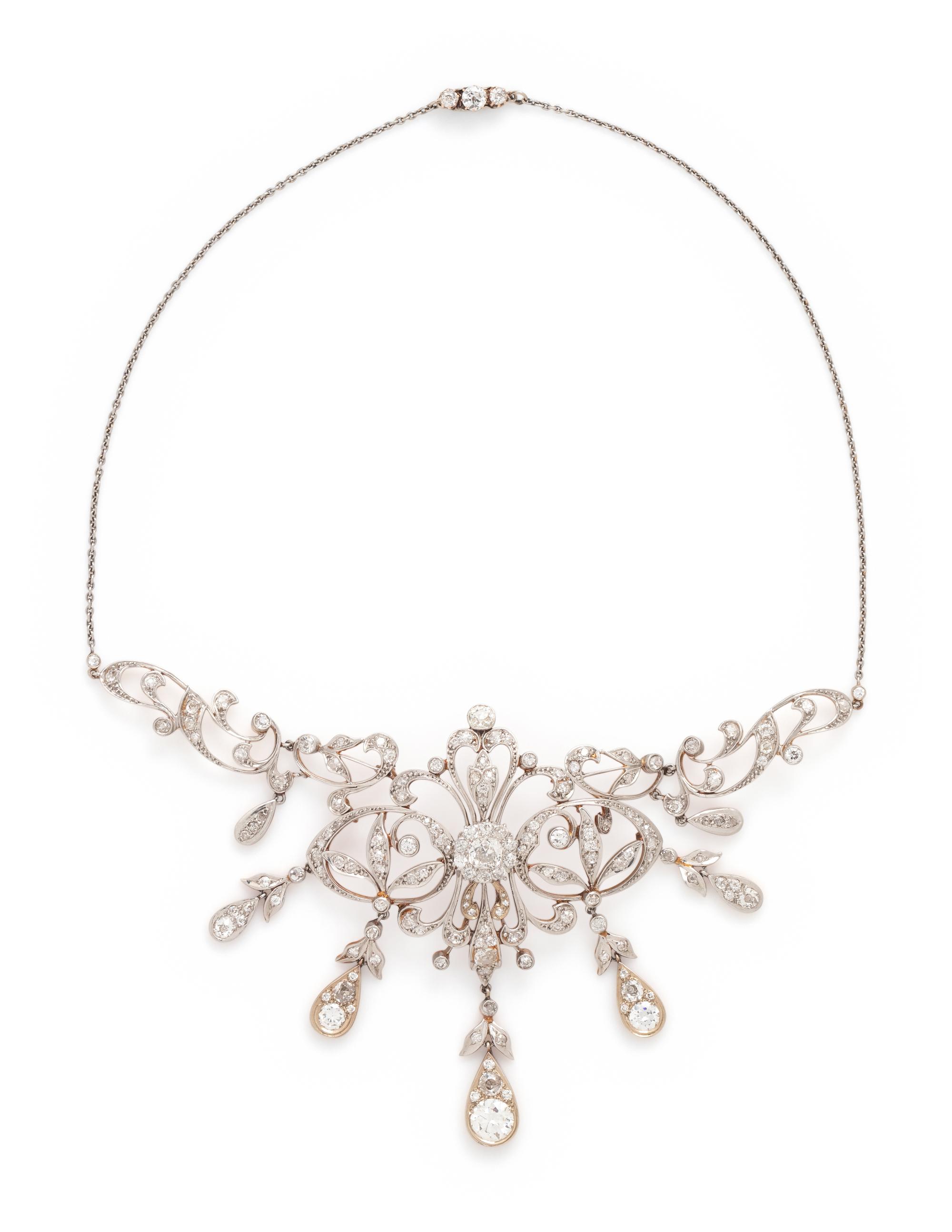 EDWARDIAN, CONVERTIBLE DIAMOND NECKLACE