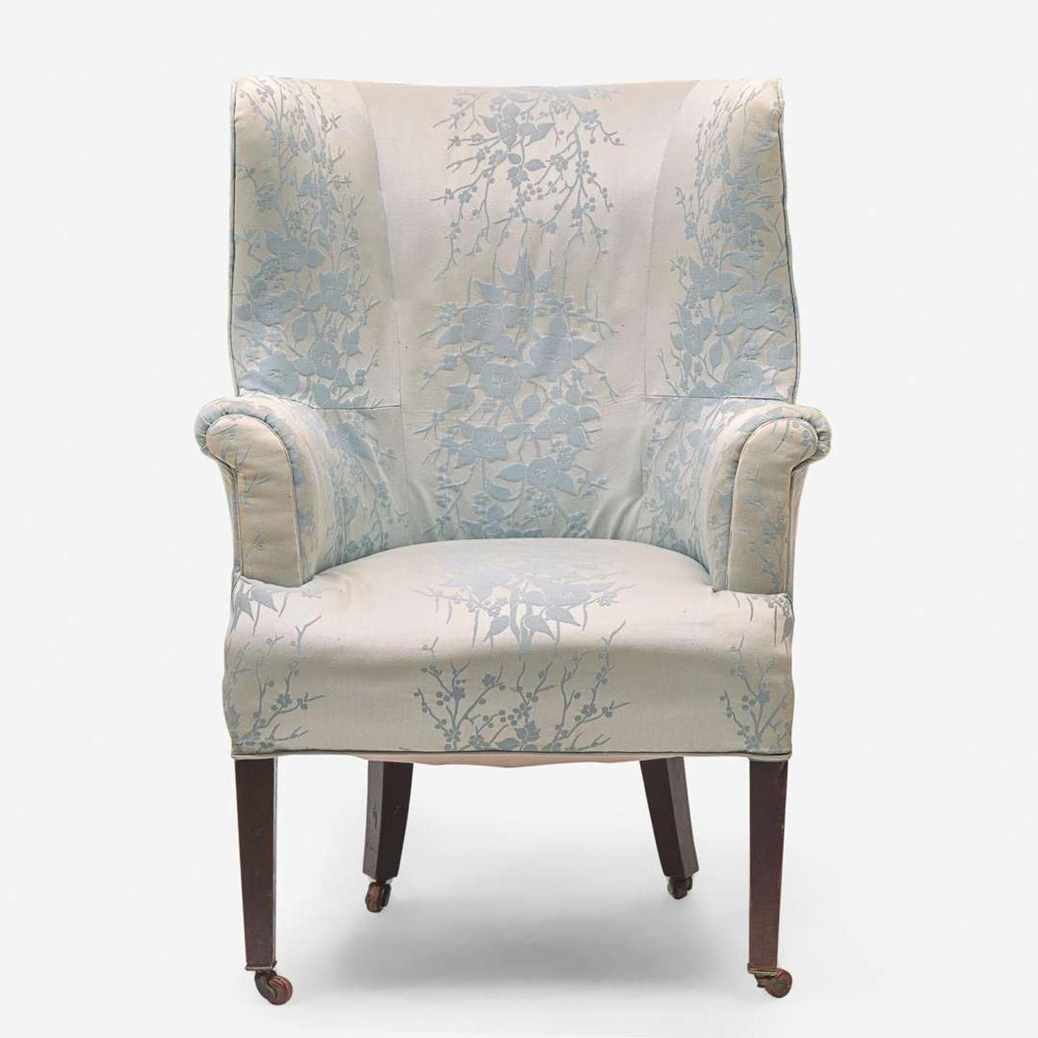 A Federal barrel-back mahogany easy chair early 19th century