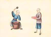 Three Chinese Pith Paintings of Occupations