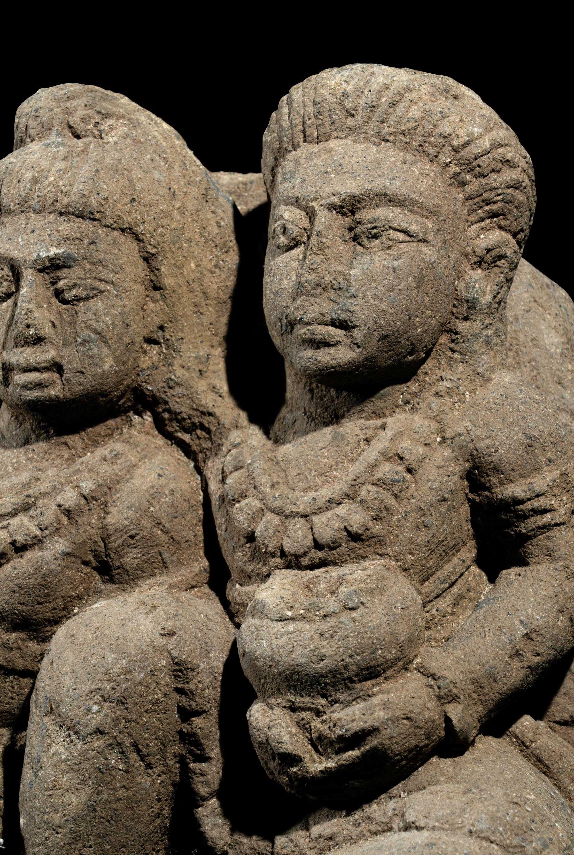 A Gandharan Carved Sandstone Figural Group