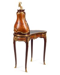 A Louis XV Style Gilt Bronze Mounted Desk and Cartonnier
