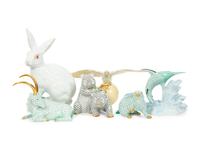 A Group of Thirteen Herend Porcelain Figures of Animals