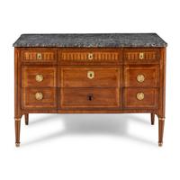 A Louis XVI Tulipwood, Marquetry and Ormolu-Mounted Commode