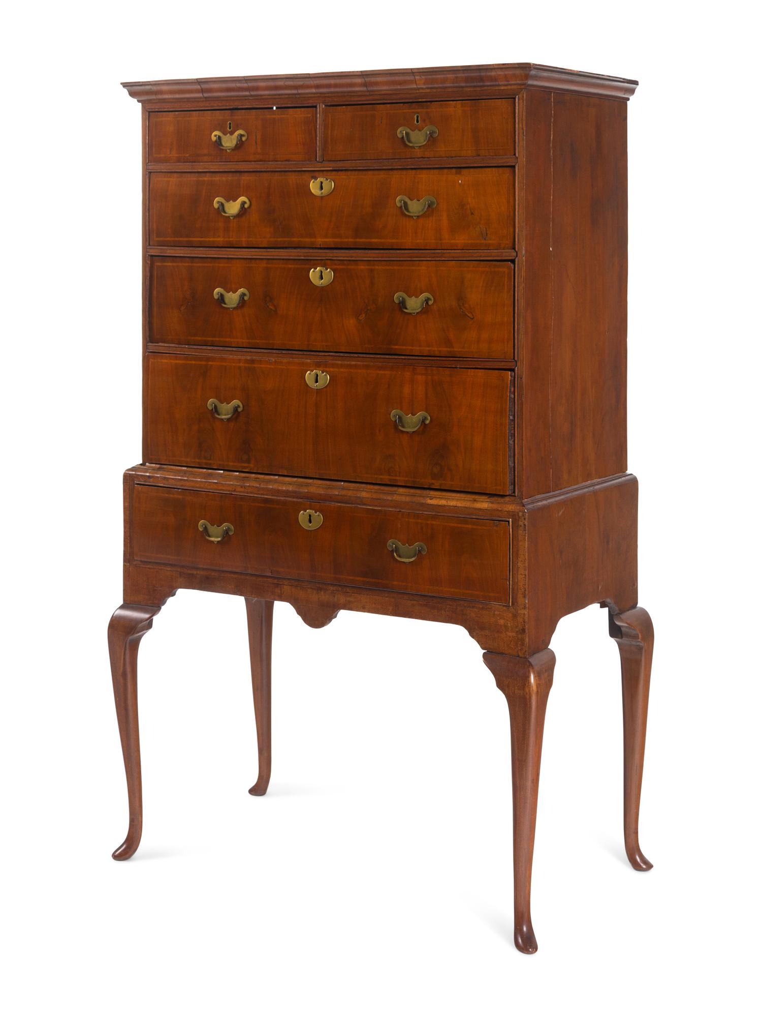 A George II Walnut High Chest