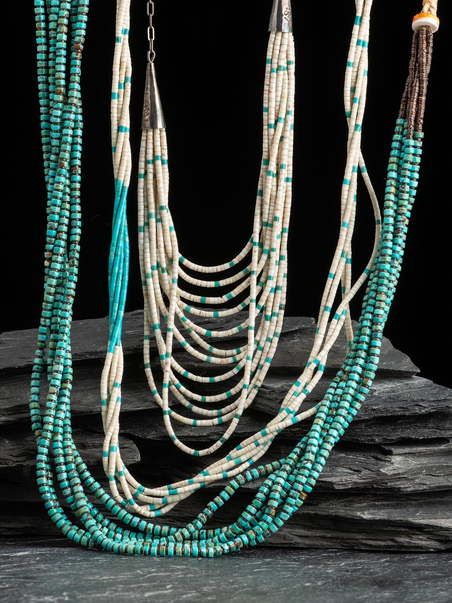Pueblo Multi-strand Turquoise and Heishi Necklaces