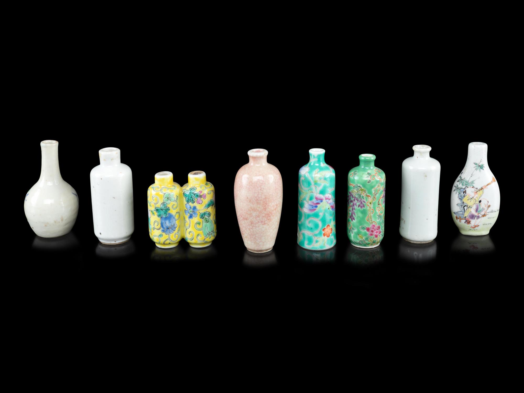 Eight Chinese Porcelain Snuff Bottles